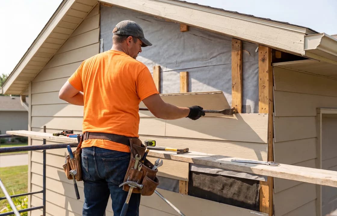 Newly installed home siding